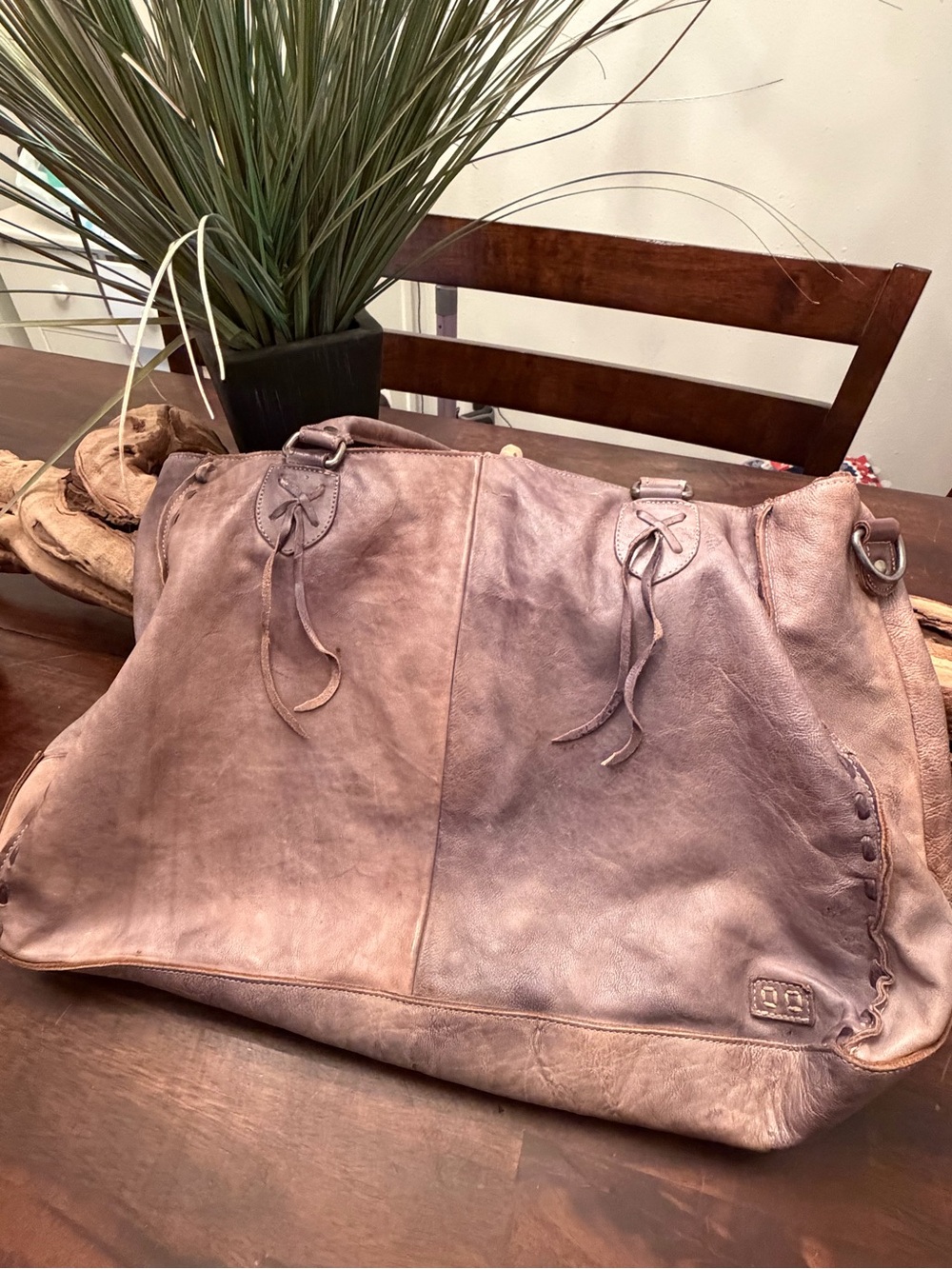 Bed Stu Taupe Brown Leather Tote